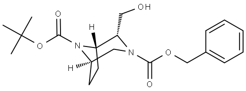 O3-benzyl O8-tert-butyl (1S,2R,5R)-2-(hydroxymethyl)-3,8-diazabicyclo[3.2.1]octane-3,8-dicarboxylate Structure