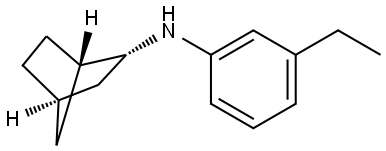 endo-N-(3-ethylphenyl)norbornan-2-amine 化学構造式