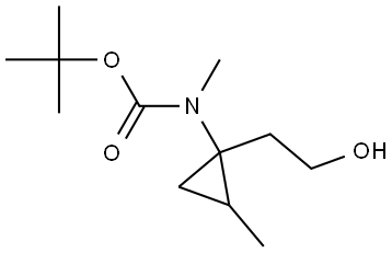 tert-butyl N-[1-(2-hydroxyethyl)-2-methyl-cyclopropyl]-N-methyl-carbamate 化学構造式