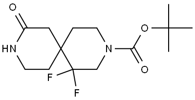 tert-butyl 5,5-difluoro-10-oxo-3,9-diazaspiro[5.5]undecane-3-carboxylate 化学構造式