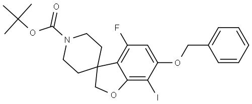 tert-butyl 6-benzyloxy-4-fluoro-7-iodo-spiro[2H-benzofuran-3,4'-piperidine]-1'-carboxylate,2940935-64-6,结构式
