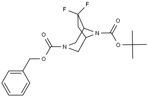 O3-benzyl O8-tert-butyl 6,6-difluoro-3,8-diazabicyclo[3.2.1]octane-3,8-dicarboxylate 结构式