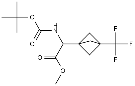 methyl 2-(tert-butoxycarbonylamino)-2-[3-(trifluoromethyl)-1-bicyclo[1.1.1]pentanyl]acetate 结构式