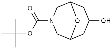 tert-butyl 7-hydroxy-9-oxa-3-azabicyclo[3.3.1]nonane-3-carboxylate Struktur