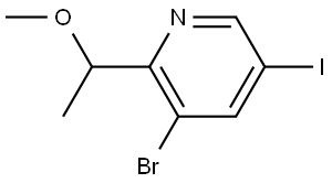 3-bromo-5-iodo-2-(1-methoxyethyl)pyridine Structure