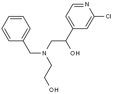 2-[benzyl(2-hydroxyethyl)amino]-1-(2-chloro-4-pyridyl)ethanol Structure