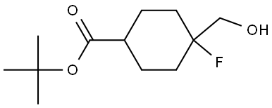 tert-butyl 4-fluoro-4-(hydroxymethyl)cyclohexanecarboxylate Struktur
