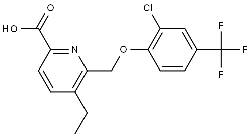 6-[[2-chloro-4-(trifluoromethyl)phenoxy]methyl]-5-ethyl-pyridine-2-carboxylic acid Struktur