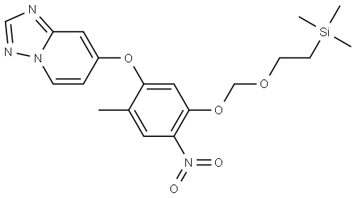 trimethyl-[2-[[4-methyl-2-nitro-5-([1,2,4]triazolo[1,5-a]pyridin-7-yloxy)phenoxy]methoxy]ethyl]silane 结构式