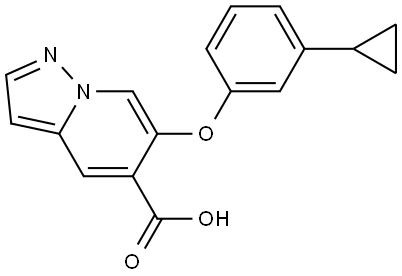 6-(3-Cyclopropylphenoxy)pyrazolo[1,5-a]pyridine-5-carboxylic acid 结构式