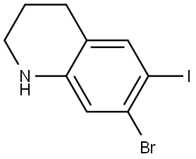 7-bromo-6-iodo-1,2,3,4-tetrahydroquinoline Struktur