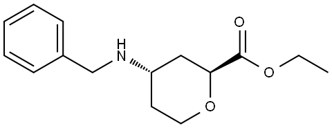 ethyl trans-4-(benzylamino)tetrahydropyran-2-carboxylate 结构式