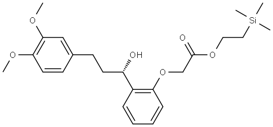 2-trimethylsilylethyl 2-[2-[(1S)-3-(3,4-dimethoxyphenyl)-1-hydroxy-propyl]phenoxy]acetate 结构式