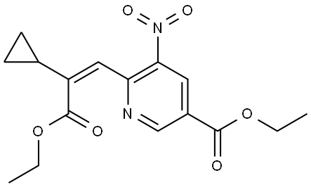 2954872-17-2 3-Pyridinecarboxylic acid, 6-[(1Z)-2-cyclopropyl-3-ethoxy-3-oxo-1-propen-1-yl]-5-nitro-, ethyl ester