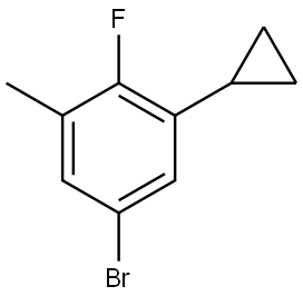 Benzene, 5-bromo-1-cyclopropyl-2-fluoro-3-methyl- 化学構造式