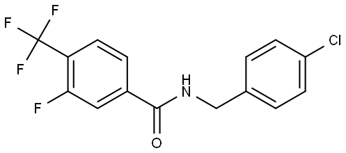 Benzamide, N-[(4-chlorophenyl)methyl]-3-fluoro-4-(trifluoromethyl)- 化学構造式