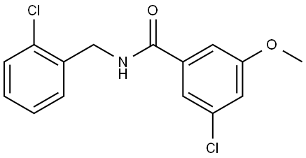 Benzamide, 3-chloro-N-[(2-chlorophenyl)methyl]-5-methoxy- 结构式