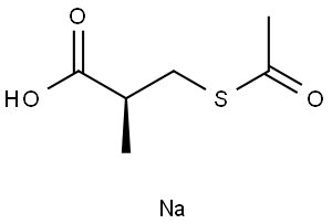 (S)-3-(乙酰基硫基)-2-甲基丙酸, 钠盐, 2964492-36-0, 结构式