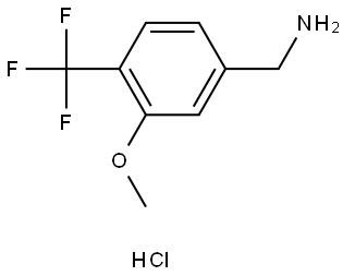Benzenemethanamine, 3-methoxy-4-(trifluoromethyl)-, hydrochloride (1:1) 化学構造式