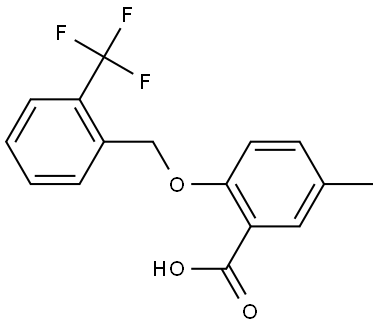 5-methyl-2-((2-(trifluoromethyl)benzyl)oxy)benzoic acid|