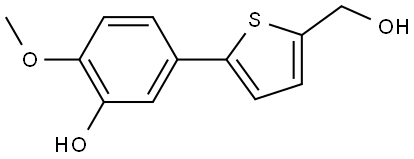 5-(5-(Hydroxymethyl)thiophen-2-yl)-2-methoxyphenol 结构式