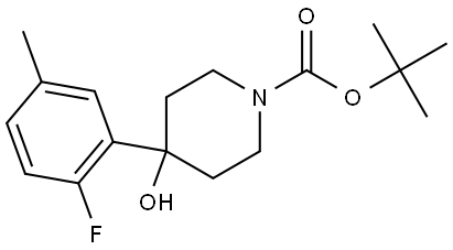 tert-butyl 4-(2-fluoro-5-methylphenyl)-4-hydroxypiperidine-1-carboxylate Structure