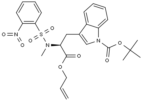 tert-butyl (S)-3-(3-(allyloxy)-2-((N-methyl-2-nitrophenyl)sulfonamido)-3-oxopropyl)-1H-indole-1-carboxylate 结构式