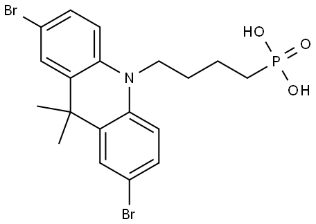 (4-(2,7-Dibromo-9,9-dimethylacridin-10(9H)-yl)butyl)phosphonic acid Struktur