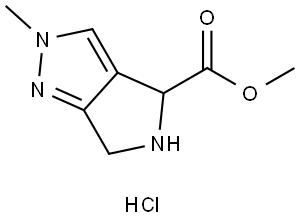 Methyl 2-methyl-2,4,5,6-tetrahydropyrrolo[3,4-c]pyrazole-4-carboxylate (hydrochloride) 化学構造式