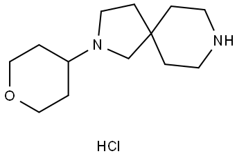 2-(tetrahydro-2H-pyran-4-yl)-2,8-diazaspiro[4.5]decane hydrochloride salt Structure