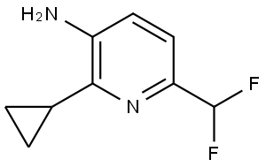 2-Cyclopropyl-6-(difluoromethyl)pyridin-3-amine Structure