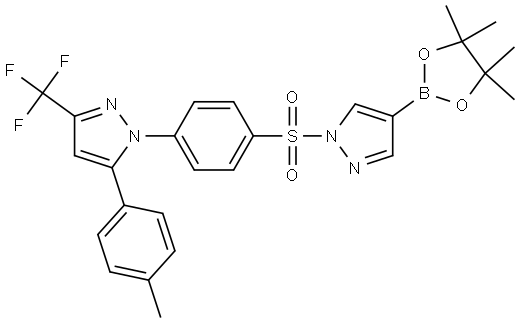 1H-Pyrazole, 5-(4-methylphenyl)-1-[4-[[4-(4,4,5,5-tetramethyl-1,3,2-dioxaborolan… 结构式