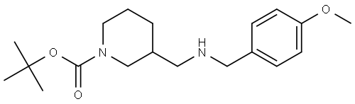 tert-butyl 3-(((4-methoxybenzyl)amino)methyl)piperidine-1-carboxylate 结构式