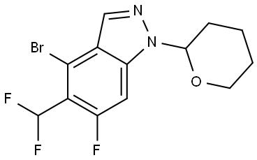 4-bromo-5-(difluoromethyl)-6-fluoro-1-(tetrahydro-2H-pyran-2-yl)-1H-indazole Struktur