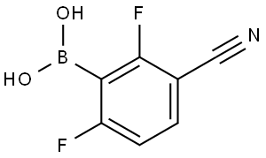 (3-cyano-2,6-difluorophenyl)boronic acid Struktur