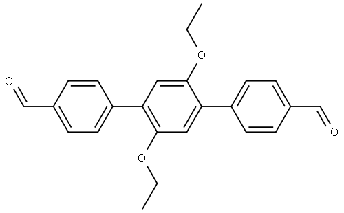 2',5'-Diethoxy-[1,1':4',1''-terphenyl]-4,4''-dicarbaldehyde 化学構造式