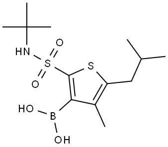 (2-(N-(tert-Butyl)sulfamoyl)-5-isobutyl-4-methylthiophen-3-yl)boronic acid Structure