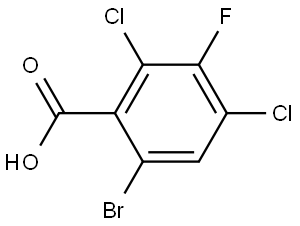 6-bromo-2,4-dichloro-3-fluorobenzoic acid 化学構造式