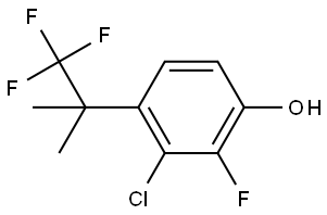 3-氯-2-氟-4-(1,1,1-三氟-2-甲基丙-2-基)苯酚,3002076-92-5,结构式