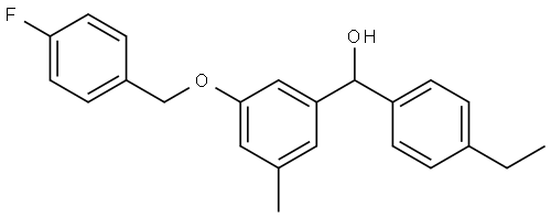 (4-ethylphenyl)(3-((4-fluorobenzyl)oxy)-5-methylphenyl)methanol Structure