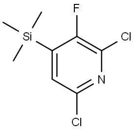 2,6-dichloro-3-fluoro-4-(trimethylsilyl)pyridine 化学構造式