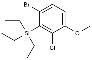 (6-bromo-2-chloro-3-methoxyphenyl)triethylsilane 结构式