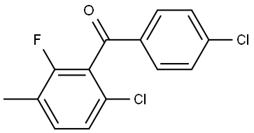 (6-chloro-2-fluoro-3-methylphenyl)(4-chlorophenyl)methanone Struktur