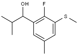 1-(2-fluoro-5-methyl-3-(methylthio)phenyl)-2-methylpropan-1-ol Struktur