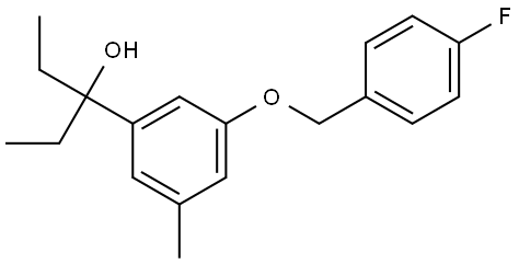 3-(3-((4-fluorobenzyl)oxy)-5-methylphenyl)pentan-3-ol,3002441-23-5,结构式