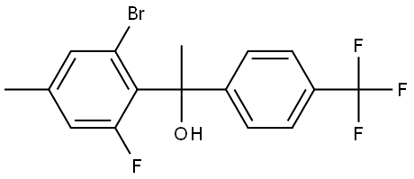 1-(2-bromo-6-fluoro-4-methylphenyl)-1-(4-(trifluoromethyl)phenyl)ethanol,3002441-53-1,结构式
