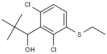 1-(2,6-dichloro-3-(ethylthio)phenyl)-2,2-dimethylpropan-1-ol 结构式