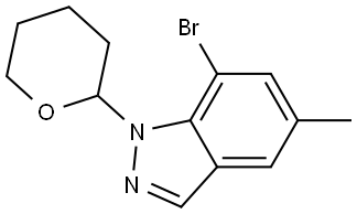 7-bromo-5-methyl-1-(tetrahydro-2H-pyran-2-yl)-1H-indazole Struktur