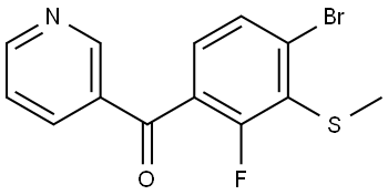 (4-bromo-2-fluoro-3-(methylthio)phenyl)(pyridin-3-yl)methanone Structure