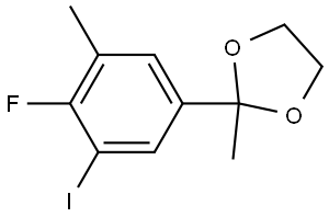2-(4-fluoro-3-iodo-5-methylphenyl)-2-methyl-1,3-dioxolane Struktur